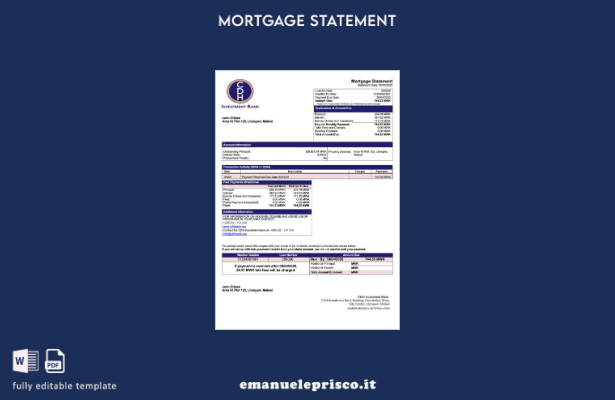 stile verificato Modello di estratto conto ipotecario Malawi CDH Investment Bank